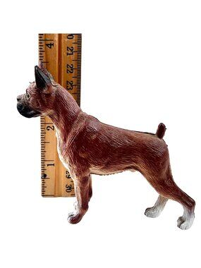 Vintage Hand Painted Boxer Dog Figurine Collectible PVC Model B2 Classic VGUC